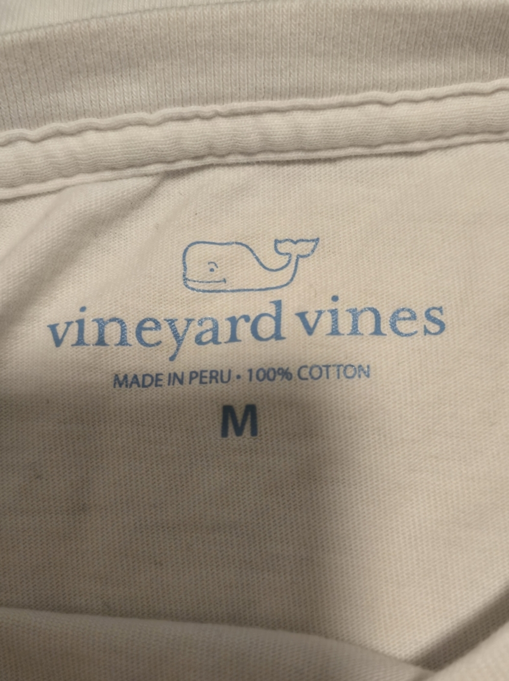 Vineyard Vines White Wisconsin Badgers Long Sleeve Cotton Pocket Tee Size Medium - Picture 4 of 5